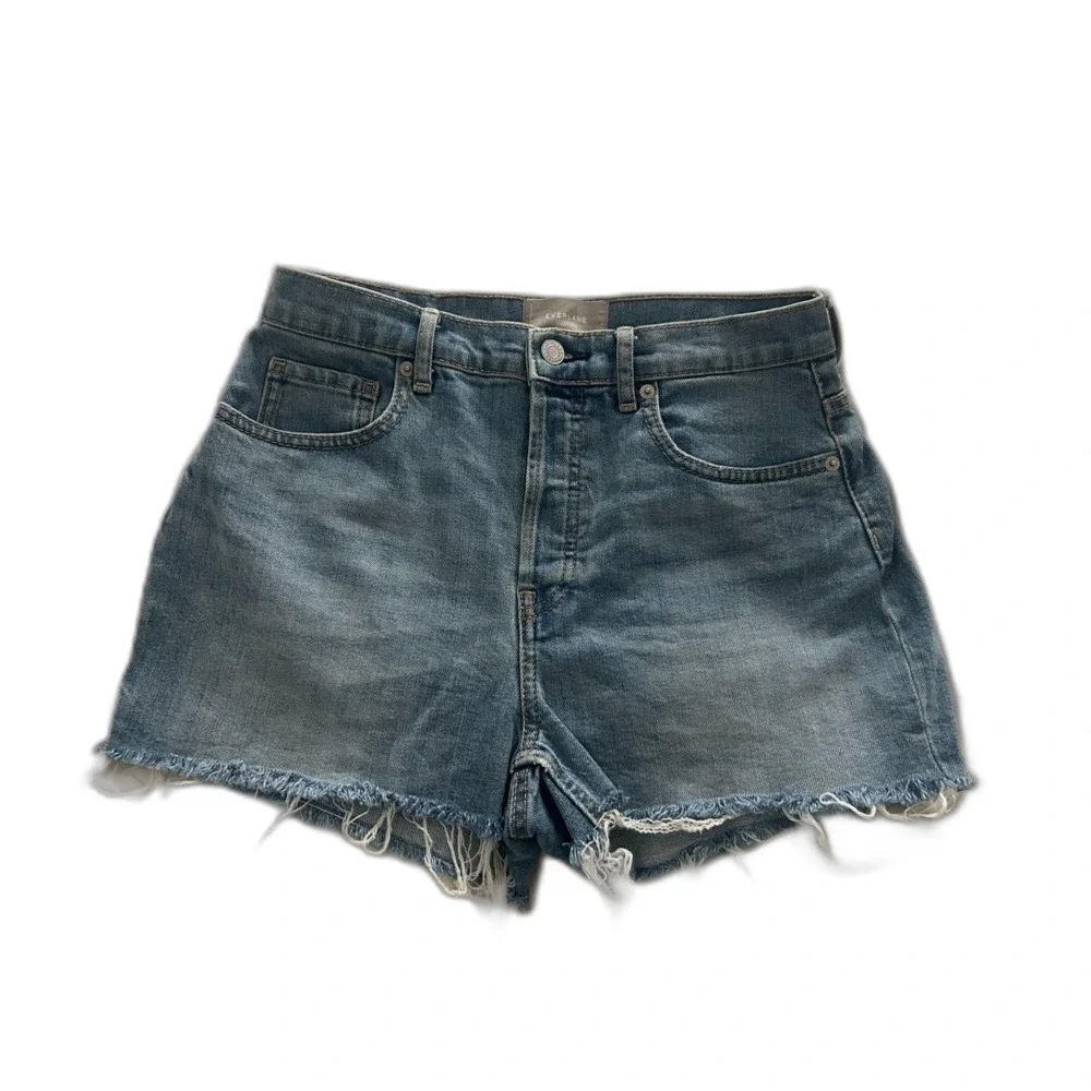 Everlane The Cheeky Short High-Rise Denim Cutoffs Medium Wash Size 27
